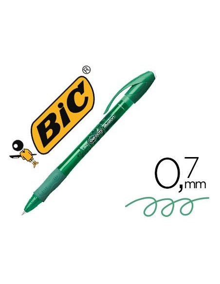 BOLIGRAFO BIC GELOCITY ILLUSION BORRABLE VERDE PUNTA DE 0,7 MM