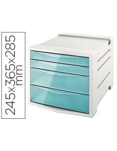 FICHERO CAJONES DE SOBREMESA ESSELTE COLOUR ICE PLASTICO 4 CAJONES COLOR AZUL 245X365X285 MM