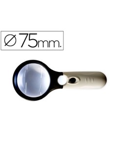 LUPA Q-CONNECT ELECTRICA ARO ABS 75 MM 3 AUMENTOS 3 BOMBILLAS LED