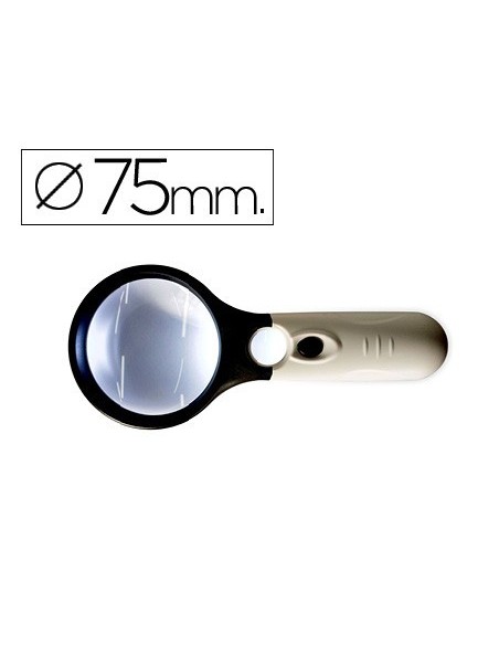 LUPA Q-CONNECT ELECTRICA ARO ABS 75 MM 3 AUMENTOS 3 BOMBILLAS LED