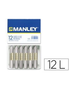 LAPICES CERA MANLEY UNICOLOR PLATA N.75 CAJA DE 12 UNIDADES