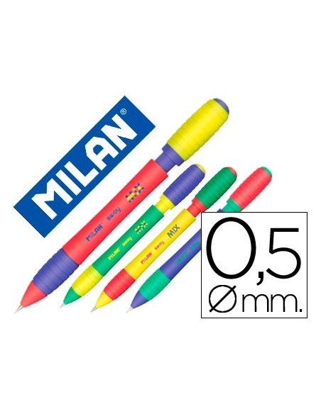 PORTAMINAS MILAN SWAY MIX 0,5 MM CON GOMA COLORES SURTIDOS