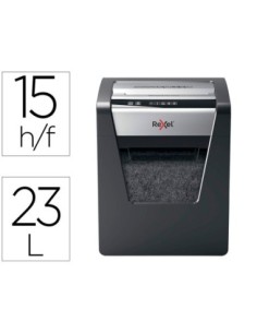 DESTRUCTORA DE DOCUMENTOS REXEL MOMENTUM X415 CAPACIDAD DE CORTE 15 HOJAS DESTRUYE GRAPAS Y CLIPS PAPELERA 23 L