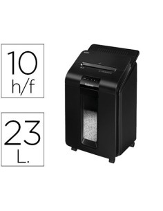 DESTRUCTORA DE DOCUMENTOS FELLOWES AUTO+100M CAPACIDAD DE CORTE 100 HOJAS DESTRUYE GRAPAS CLIPS Y TARJETAS 23L