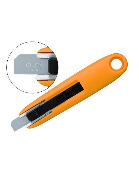 CUTER OLFA MINI PLASTICO CUCHILLA ANCHA 12,5 MM RETRACTIL APTO PARA ZURDOS