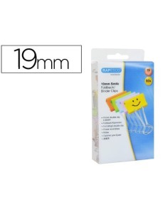 PINZA METALICA RAPESCO REVERSIBLE 19 MM SONRISAS COLORES SURTIDOS CAJITA DE 80 UNIDADES