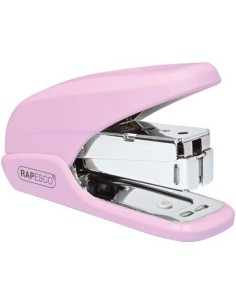 GRAPADORA RAPESCO X5 MINI CAPACIDAD 20 HOJAS USA GRAPAS 24/6 Y 26/6 COLOR ROSA