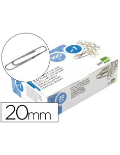 CLIPS LIDERPAPEL N.1 LABIADOS 20 MM CAJA DE 100 UNIDADES