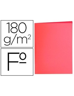 SUBCARPETA LIDERPAPEL FOLIO ROJO PASTEL 180G/M2