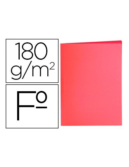 SUBCARPETA LIDERPAPEL FOLIO ROJO PASTEL 180G/M2