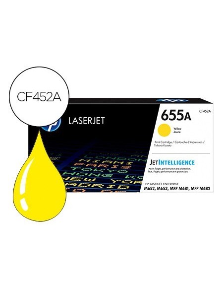 TONER HP 655A LASERJET M652 / M653 / MFP M681 / MFP M682 AMARILLO 10500 PAGINAS