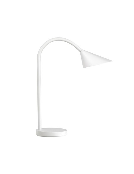 LAMPARA DE ESCRITORIO UNILUX SOL LED 4W BRAZO FLEXIBLE ABS Y METAL BLANCO BASE 14 CM DIAMETRO