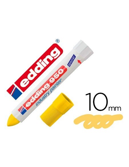 ROTULADOR EDDING PERMANENTE 950 PASTA OPACA AMARILLA PUNTA REDONDA 10 MM PARA SUPERFICIES OXIDADAS O
