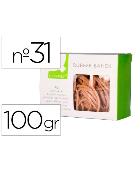 GOMILLAS ELASTICAS Q-CONNECT 100 GR 60X3 MM NUMERO 31