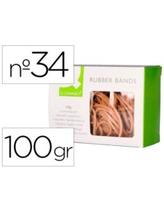 GOMILLAS ELASTICAS Q-CONNECT 100 GR 100X3 MM NUMERO 34