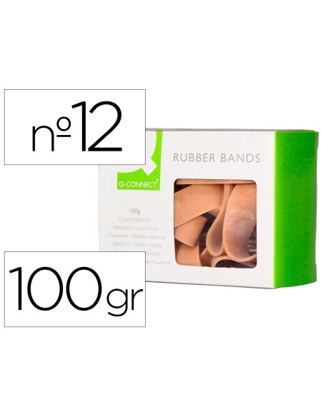BANDAS ELASTICAS Q-CONNECT 100 GR 120X10 MM NUMERO 12