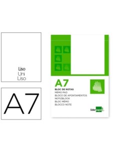 BLOC NOTAS LIDERPAPEL LISO A7 80 HOJAS 60G/M2 PERFORADO