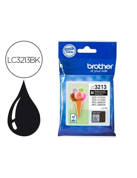 INK-JET BROTHER LC3213 DCP-J572 / DCP-J772 / DCP-J774 / MFC-J890 / MFC-J895 NEGRO 400 PAG