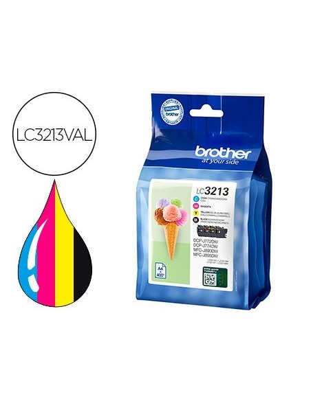 INK-JET BROTHER LC3213 DCP-J572 / DCP-J772 / MFC-J890PACK 4 COLORES NEGRO AMARILLO CIAN MAGENTA