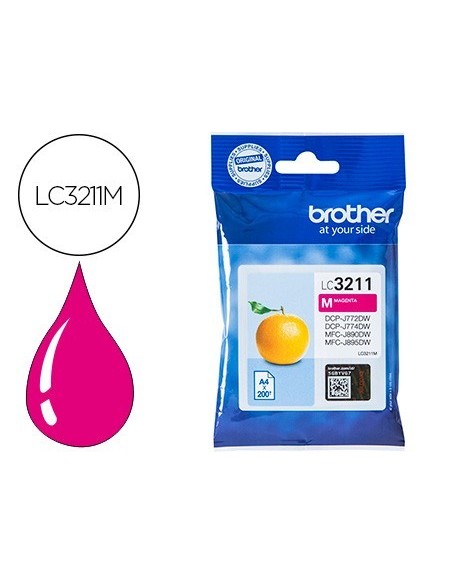 INK-JET BROTHER LC3211M DCP-J572 / DCP-J772 / DCP-J774 / MFC-J890 / MFC-J895 MAGENTA 200 PAG