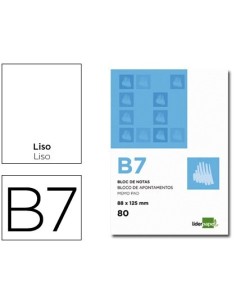 BLOC NOTAS LIDERPAPEL LISO B7 80 HOJAS 60G/M2 PERFORADO