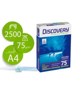 PAPEL FOTOCOPIADORA DISCOVERY FAST PACK DIN A4 75 GRAMOS PAPEL MULTIUSO INK-JET Y LASER CAJA DE 2500 HOJAS
