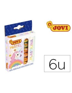 PLASTILINA JOVI 90 ESTUCHE 6 BARRAS COLORES PASTEL SURTIDOS15 G