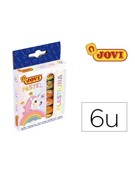 PLASTILINA JOVI 90 ESTUCHE 6 BARRAS COLORES PASTEL SURTIDOS15 G