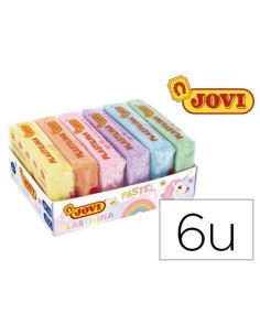 PLASTILINA JOVI 70 TAMAÑO PEQUEÑO CAJA DE 6 UNIDADES COLORES PASTEL SURTIDOS 50G