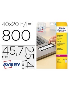 ETIQUETA ADHESIVA AVERY TAMAÑO 45,7X25,4 MM PERMANENTE LASER BLANCA CAJA DE 800 UNIDADES