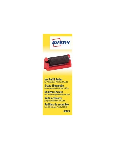RODILLO ENTINTADOR AVERY PARA ETIQUETADORA PL1/8 Y PL2/18 COLOR NEGRO CAJA DE 5 UNIDADES