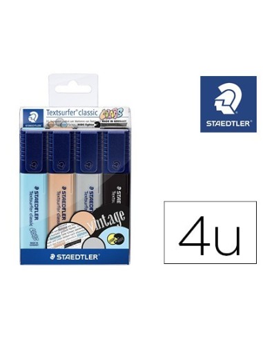 ROTULADOR TEXTSURFER CLASSIC 364 PASTEL & VINTAGE BOLSA DE 4 UNIDADES COLORES SURTIDOS