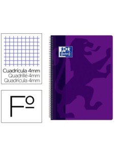 CUADERNO ESPIRAL OXFORD SCHOOL CLASSIC TAPA POLIPROPILENO FOLIO 80 HOJAS CUADRO 4 MM CON MARGEN