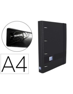 CARPETA CON RECAMBIO OXFORD EUROPEANBINDER POLYFOAM 4 ANILLAS 35 MM DIN A4+ TAPA EXTRADURA CON GOMILLA NEGRA
