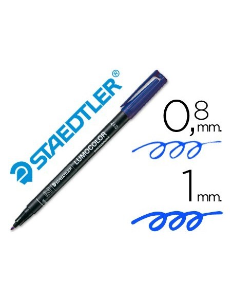 ROTULADOR STAEDTLER LUMOCOLOR RETROPROYECCION PUNTA DE FIBRAPERMANENTE 317-3 AZUL PUNTA MEDIA REDONDA 0.8-1 MM