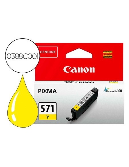 INK-JET CANON CLI 571 PIXMA TS5051 / TS6050 / TS8051 / TS9050 / AMARILLO 161 PAGINAS