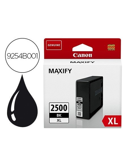 INK-JET CANON PGI 2500 XL MAXIFY IB4050 / MB5050 / MB5155 / MB5350 / MB5450 NEGRO 2500 PAGINAS