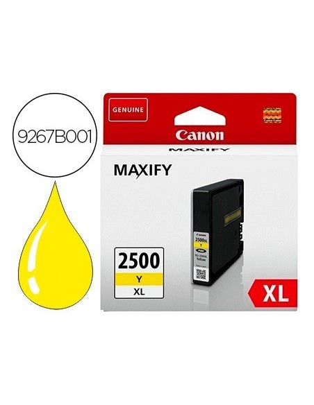 INK-JET CANON PGI 2500 XL MAXIFY IB4050 / MB5050 / MB5150 / MB5155 / MB5350 / MB5450 AMARILLO 1520 PAGINAS