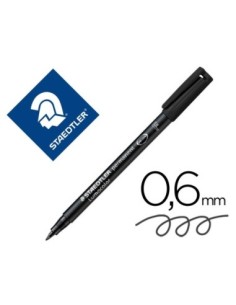 ROTULADOR STAEDTLER LUMOCOLOR RETROPROYECCION PUNTA DE FIBRAPERMANENTE 318-9 NEGRO PUNTA FINA REDONDA 0.6 MM