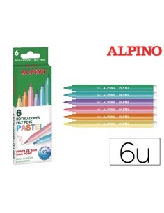ROTULADOR ALPINO STANDARD PASTEL CAJA DE 6 COLORES SURTIDOS