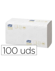 TOALLA SECAMANOS TORK XPRESS EXTRASUAVE ENGARZADA 2 CAPAS 34X21,2 CM PAQUETE DE 100 UNIDADES