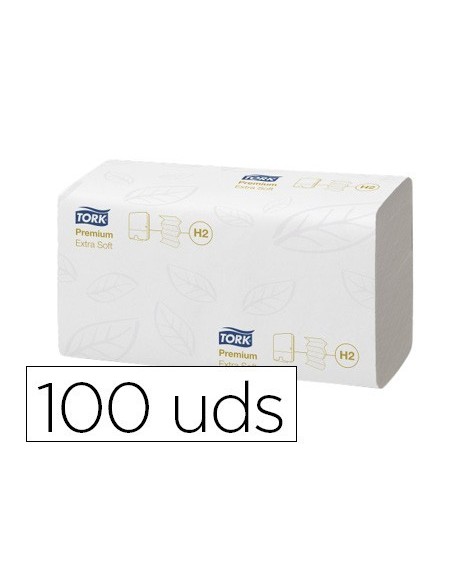 TOALLA SECAMANOS TORK XPRESS EXTRASUAVE ENGARZADA 2 CAPAS 34X21,2 CM PAQUETE DE 100 UNIDADES