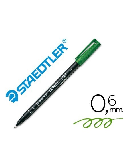 ROTULADOR STAEDTLER LUMOCOLOR RETROPROYECCION PUNTA DE FIBRAPERMANENTE 318-5 VERDE PUNTA FINA REDONDA 0.6 MM