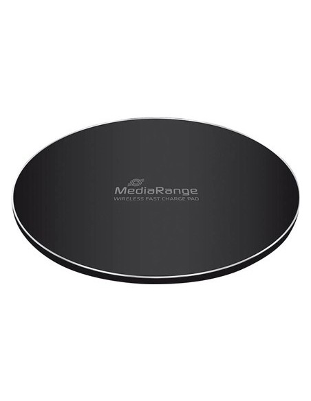CARGADOR INALAMBRICO MEDIARANGE PARA SMARTPHONES COMPATIBLE CARGA RAPIDA QI COLOR NEGRO