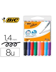 ROTULADOR BIC VELLEDA PARA PIZARRA PUNTA REDONDA 2 MM BOLSA DE 8 UNIDADES COLORES SURTIDOS