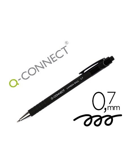 BOLIGRAFO Q-CONNECT RETRACTIL CON GRIP 0,7 MM COLOR NEGRO