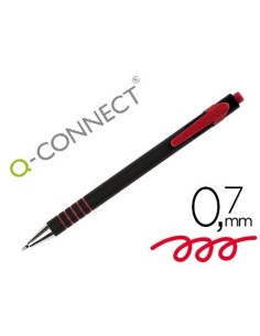 BOLIGRAFO Q-CONNECT RETRACTIL CON GRIP 0,7 MM COLOR ROJO
