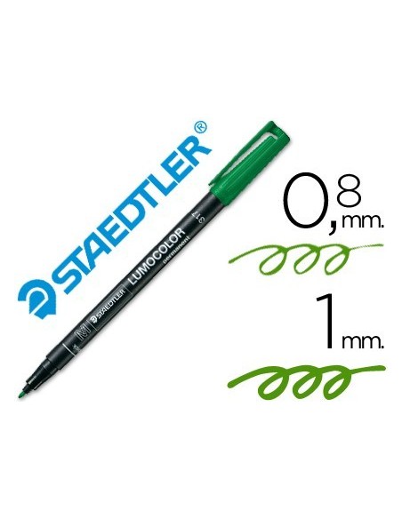 ROTULADOR STAEDTLER LUMOCOLOR RETROPROYECCION PUNTA DE FIBRAPERMANENTE 317-5 VERDE PUNTA MEDIA REDONDA 0.8-1 MM