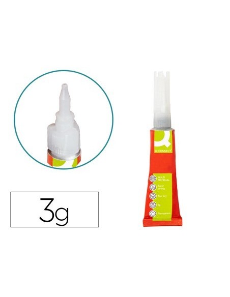 PEGAMENTO Q-CONNECT ADHESIVO INSTANTANEO FUERTE 3GR UNIDAD