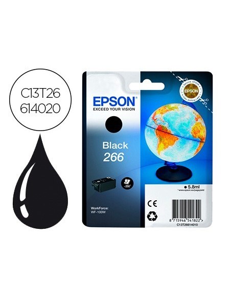 INK-JET EPSON 266 WF-100W NEGRO 250 PAGINAS